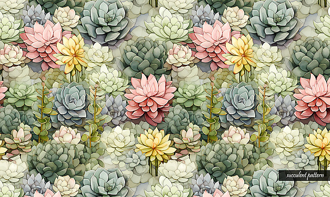 PSD 패턴 일러스트 사람없음 컬러풀 다양 다육식물 국내일러스트 식물 컬러 다수 무늬 파일형식