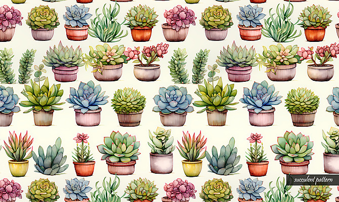 PSD 화분 패턴 일러스트 사람없음 컬러풀 다양 다육식물 국내일러스트 식물 컬러 다수 무늬 파일형식