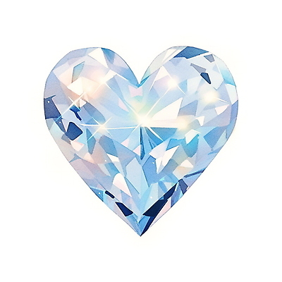 JPG 하늘색 일러스트 수채화 사람없음 하트 크리스탈 보석 오브젝트 국내일러스트 AI일러스트 AI콘텐츠 모양 파란색 광석 파일형식