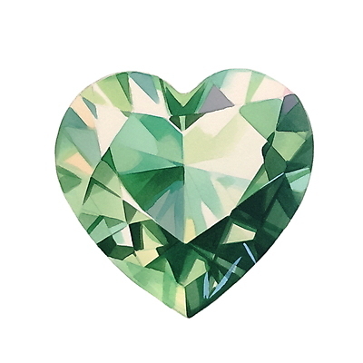 JPG 일러스트 수채화 사람없음 초록색 하트 크리스탈 보석 오브젝트 국내일러스트 AI일러스트 AI콘텐츠 모양 컬러 광석 파일형식