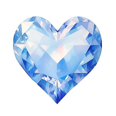 JPG 일러스트 수채화 사람없음 파란색 하트 크리스탈 보석 오브젝트 국내일러스트 AI일러스트 AI콘텐츠 모양 컬러 광석 파일형식