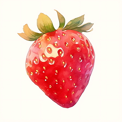 JPG 일러스트 딸기 수채화 사람없음 빨간색 오브젝트 국내일러스트 AI일러스트 AI콘텐츠 컬러 과일 파일형식