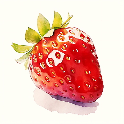 JPG 일러스트 딸기 수채화 사람없음 빨간색 오브젝트 국내일러스트 AI일러스트 AI콘텐츠 컬러 과일 파일형식