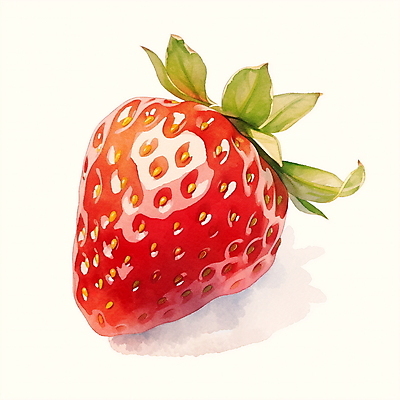 JPG 일러스트 딸기 수채화 사람없음 빨간색 오브젝트 국내일러스트 AI일러스트 AI콘텐츠 컬러 과일 파일형식