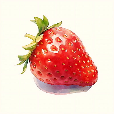 JPG 일러스트 딸기 수채화 사람없음 빨간색 오브젝트 국내일러스트 AI일러스트 AI콘텐츠 컬러 과일 파일형식