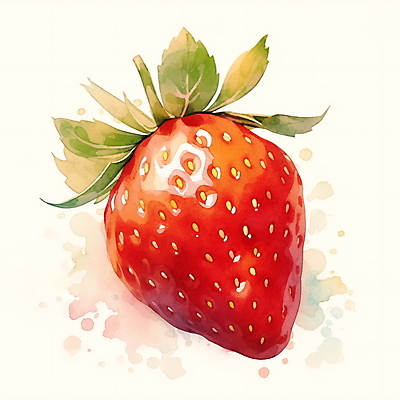 JPG 일러스트 딸기 수채화 사람없음 빨간색 오브젝트 국내일러스트 AI일러스트 AI콘텐츠 컬러 과일 파일형식