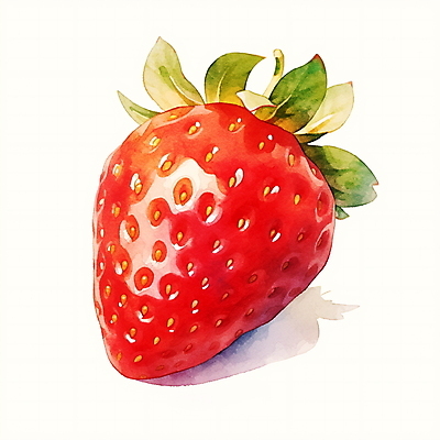 JPG 일러스트 딸기 수채화 사람없음 빨간색 오브젝트 국내일러스트 AI일러스트 AI콘텐츠 컬러 과일 파일형식