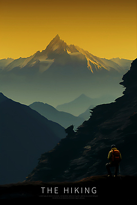 전신 PSD 편집이미지 디자인 포스터 자연 하늘 산 한명 사람 풍경 성인 노란색 하이킹 디지털합성 성인한명만 이미지편집 1 컬러 레저 생태계 성인만 파일형식