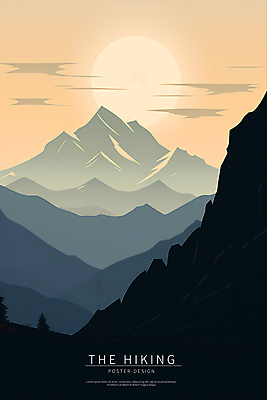 PSD 편집이미지 디자인 포스터 자연 하늘 산 풍경 사람없음 태양 하이킹 디지털합성 이미지편집 자연요소 레저 생태계 파일형식