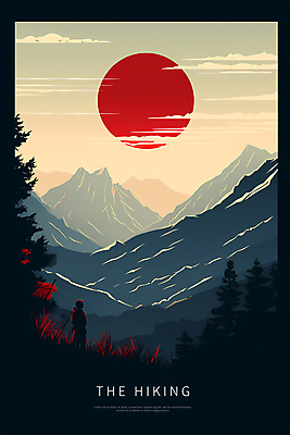 전신 PSD 구름 편집이미지 디자인 실루엣 포스터 자연 하늘 산 한명 사람 풍경 성인 태양 하이킹 디지털합성 성인한명만 이미지편집 자연요소 1 레저 촬영기법 생태계 성인만 파일형식