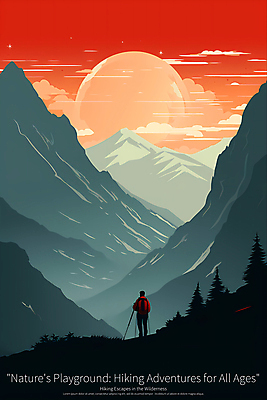 전신 PSD 구름 편집이미지 디자인 포스터 자연 하늘 산 한명 사람 풍경 성인 빨간색 태양 하이킹 디지털합성 성인한명만 이미지편집 자연요소 1 컬러 레저 생태계 성인만 파일형식