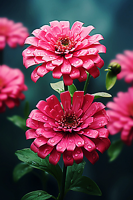 JPG 편집이미지 분홍색 여러송이 여름꽃 근접촬영 사람없음 젖음 들꽃 백일홍 편집실사 AI포토 AI콘텐츠 꽃 뷰포인트 컬러 다수 CG 파일형식 여름_계절