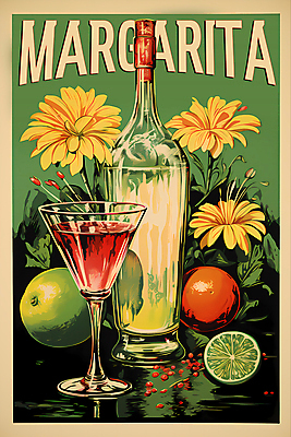 PSD 편집이미지 꽃 포스터 음료 술잔 술병 주류 사람없음 빈티지 칵테일 디지털합성 라임 마르가리타 이미지편집 식물 컨셉 과일 병_용기 잔 파일형식