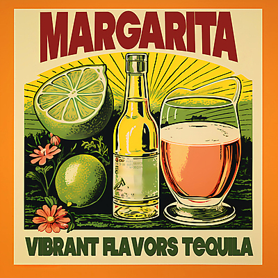 PSD 편집이미지 꽃 포스터 음료 술잔 술병 주류 사람없음 빈티지 칵테일 디지털합성 라임 마르가리타 이미지편집 식물 컨셉 과일 병_용기 잔 파일형식