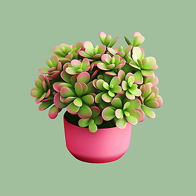 PSD 아이콘 분홍색 사람없음 초록색 3D아이콘 3D 원예 다육식물 식물 컬러 취미 디지털합성 파일형식