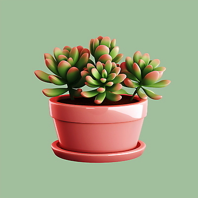 PSD 아이콘 분홍색 사람없음 연두색 3D아이콘 3D 원예 다육식물 식물 컬러 취미 초록색 디지털합성 파일형식