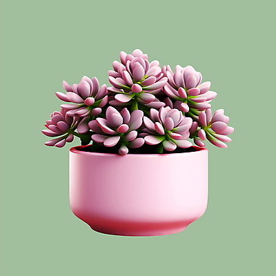 PSD 아이콘 분홍색 사람없음 3D아이콘 3D 원예 다육식물 식물 컬러 취미 디지털합성 파일형식