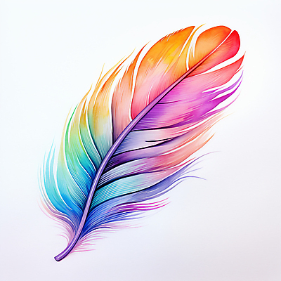 JPG 일러스트 수채화 사람없음 컬러풀 깃털 오브젝트 국내일러스트 AI일러스트 AI콘텐츠 컬러 파일형식