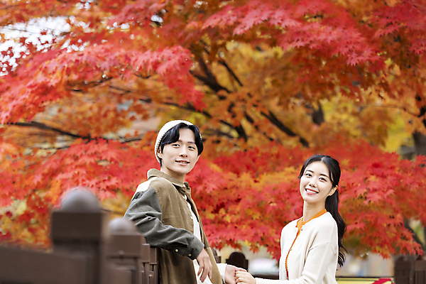 포토 JPG 커플 여자 남자 데이트 단풍나무 휴가 휴식 풍경 상반신 20대 성인 두명 옆모습 울타리 손잡기 기댐 한국인 가을 힐링 단양 성인만 사인암 국내포토 나무 계절 뷰포인트 컨셉 단풍 관계 모션 사람 동양인 청년 담장 충청북도 명승지 파일형식