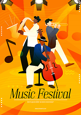 전신 남자 음악 연주 음표 일러스트 서기 앉기 성인 세명 주황색 무대 가을 색소폰 트럼펫 첼로 스포트라이트 음악회 합주 재즈 음악축제 첼리스트 성인남자만 국내일러스트 AI파일 기호 계절 컬러 모션 문화예술 사람 축제 공연 연주자 목관악기 금관악기 남자만 성인만 파일형식 벡터 찰현악기