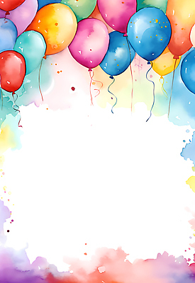 JPG 일러스트 붓터치 수채화 프레임 사람없음 컬러풀 파티 축하 번짐 풍선 카피스페이스 국내일러스트 AI일러스트 AI콘텐츠 컬러 컨셉 이벤트 공백 파일형식 효과
