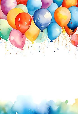 JPG 일러스트 붓터치 수채화 사람없음 컬러풀 파티 축하 번짐 풍선 카피스페이스 국내일러스트 AI일러스트 AI콘텐츠 컬러 컨셉 이벤트 공백 파일형식 효과