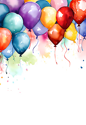 JPG 일러스트 붓터치 수채화 사람없음 컬러풀 파티 축하 번짐 풍선 카피스페이스 국내일러스트 AI일러스트 AI콘텐츠 컬러 컨셉 이벤트 공백 파일형식 효과