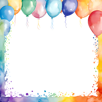 JPG 일러스트 붓터치 수채화 프레임 사람없음 컬러풀 파티 축하 번짐 풍선 카피스페이스 국내일러스트 AI일러스트 AI콘텐츠 컬러 컨셉 이벤트 공백 파일형식 효과