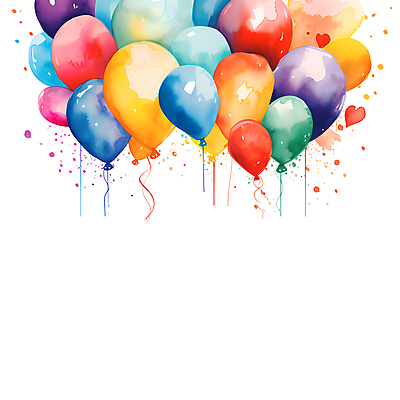 JPG 일러스트 붓터치 수채화 사람없음 컬러풀 파티 하트 축하 번짐 풍선 카피스페이스 국내일러스트 AI일러스트 AI콘텐츠 모양 컬러 컨셉 이벤트 공백 파일형식 효과