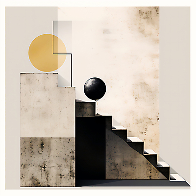 JPG 편집이미지 디자인 출입구 사람없음 계단 검은색 공간 빈티지 원형 디지털합성 질감 그런지 아이보리 편집실사 도형 컬러 컨셉 CG 파일형식