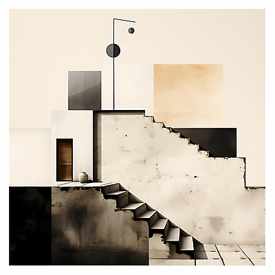 JPG 편집이미지 디자인 출입구 사람없음 문 계단 검은색 공간 빈티지 항아리 원형 디지털합성 질감 그런지 아이보리 편집실사 도형 컬러 컨셉 도자기 CG 파일형식