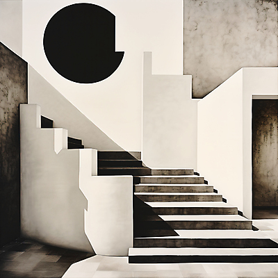 JPG 편집이미지 디자인 출입구 그림자 사람없음 건물 계단 검은색 공간 빈티지 원형 디지털합성 질감 그런지 아이보리 편집실사 도형 건축물 컬러 컨셉 CG 파일형식