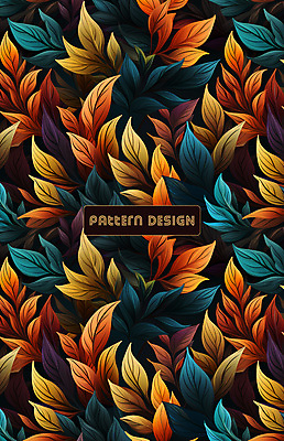 PSD 편집이미지 잎 패턴 나뭇잎 사람없음 파란색 컬러풀 주황색 패턴백그라운드 이미지편집 식물 컬러 백그라운드 무늬 파일형식