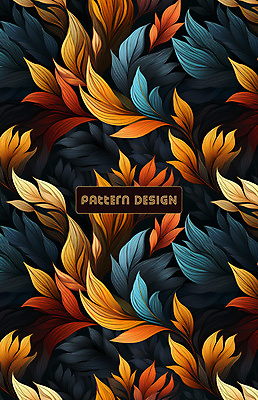 PSD 편집이미지 잎 패턴 나뭇잎 사람없음 파란색 컬러풀 주황색 패턴백그라운드 이미지편집 식물 컬러 백그라운드 무늬 파일형식