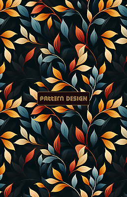 PSD 편집이미지 잎 패턴 나뭇잎 사람없음 파란색 컬러풀 주황색 패턴백그라운드 이미지편집 식물 컬러 백그라운드 무늬 파일형식