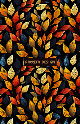 PSD 편집이미지 잎 패턴 나뭇잎 사람없음 컬러풀 주황색 패턴백그라운드 이미지편집 식물 컬러 백그라운드 무늬 파일형식