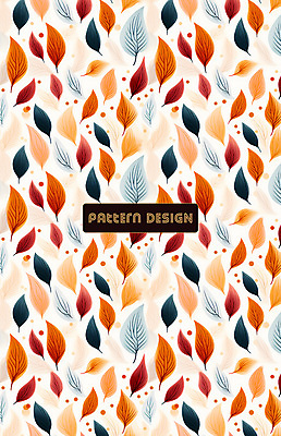 PSD 편집이미지 잎 패턴 나뭇잎 사람없음 컬러풀 주황색 패턴백그라운드 남색 이미지편집 식물 컬러 백그라운드 무늬 파일형식
