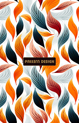 PSD 편집이미지 잎 패턴 나뭇잎 사람없음 컬러풀 주황색 패턴백그라운드 남색 이미지편집 식물 컬러 백그라운드 무늬 파일형식