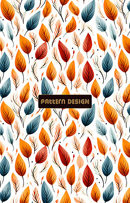 PSD 편집이미지 잎 패턴 나뭇잎 사람없음 파란색 컬러풀 주황색 패턴백그라운드 이미지편집 식물 컬러 백그라운드 무늬 파일형식