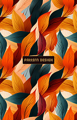 PSD 편집이미지 잎 패턴 나뭇잎 사람없음 주황색 패턴백그라운드 이미지편집 식물 컬러 백그라운드 무늬 파일형식