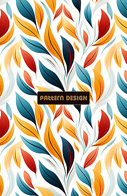 PSD 편집이미지 잎 패턴 나뭇잎 사람없음 파란색 컬러풀 주황색 패턴백그라운드 이미지편집 식물 컬러 백그라운드 무늬 파일형식