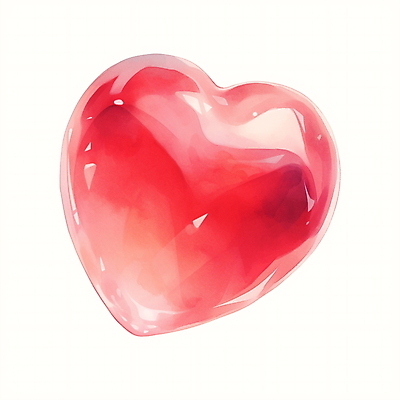 JPG 일러스트 수채화 사랑 사람없음 빨간색 하트 비눗방울 오브젝트 광택 버블 국내일러스트 AI일러스트 AI콘텐츠 모양 감정 컬러 파일형식