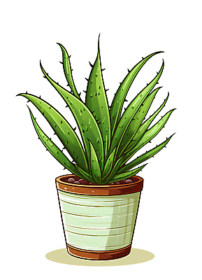 PSD 화분 일러스트 선인장 사람없음 초록색 오브젝트 원예 알로에베라 국내일러스트 식물 컬러 취미 알로에 파일형식