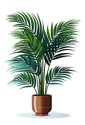 PSD 화분 잎 일러스트 사람없음 초록색 야자수 오브젝트 원예 아레카야자 국내일러스트 나무 식물 컬러 취미 파일형식