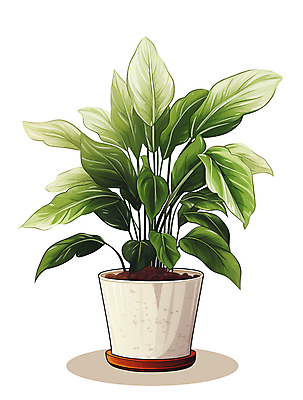 PSD 화분 잎 일러스트 사람없음 초록색 오브젝트 원예 녹죽 국내일러스트 식물 컬러 취미 파일형식