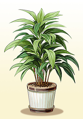 PSD 화분 잎 일러스트 사람없음 초록색 오브젝트 원예 행운목 국내일러스트 식물 컬러 취미 파일형식