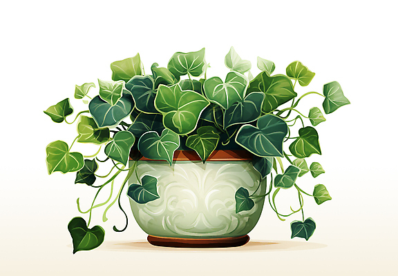 PSD 화분 줄기 잎 일러스트 사람없음 초록색 오브젝트 원예 아이비 국내일러스트 식물 컬러 취미 파일형식