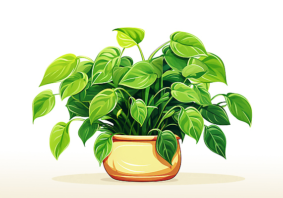 PSD 화분 잎 일러스트 사람없음 초록색 오브젝트 원예 스킨답서스 국내일러스트 식물 컬러 취미 파일형식