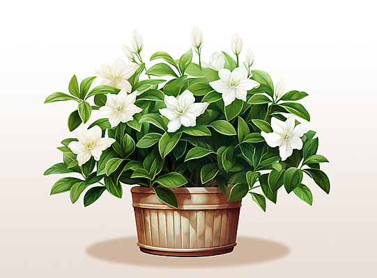 PSD 화분 잎 일러스트 사람없음 초록색 오브젝트 원예 재스민 국내일러스트 식물 꽃 컬러 취미 파일형식