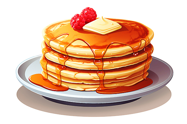 JPG 접시 일러스트 사람없음 브런치 산딸기 베리 버터 팬케이크 메이플시럽 국내일러스트 AI일러스트 AI콘텐츠 식기 과일 케이크 식사 시럽 파일형식